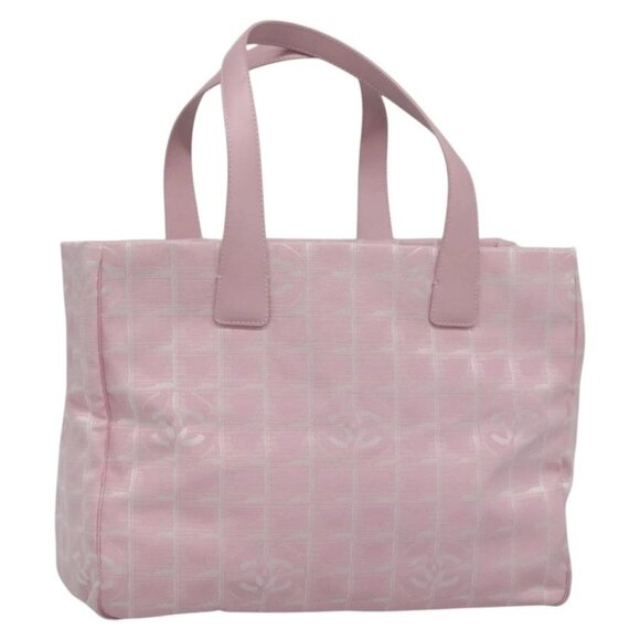 CHANEL New Travel Line Tote Bag Nylon Pink CC Auth 136372 - Picture 1 of 16